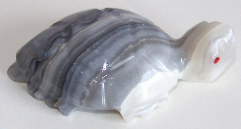 Mid 1970s Gray Carved Onyx Turtle