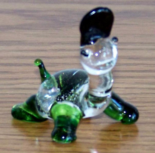 Mid 1970s Hand Blown Glass Turtle with Cap