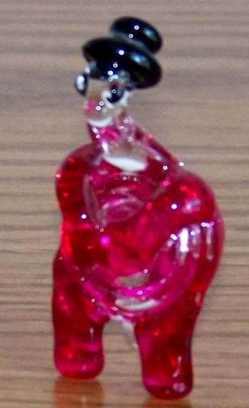 Mid 1970s Hand Blown Glass Turtle with Top Hat