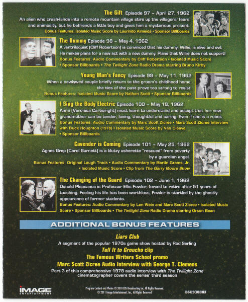 Twilight Zone Season 3 Bluray Disc Set Booklet