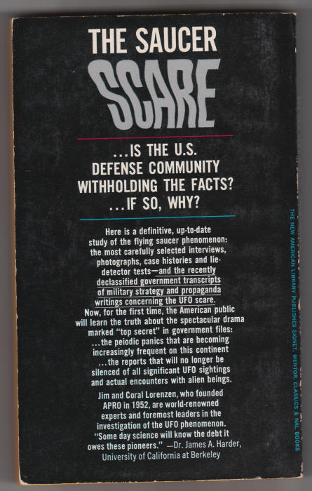 UFOs Over The Americas back cover