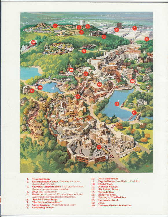 Universal Studios Tour Guide 1981 back cover