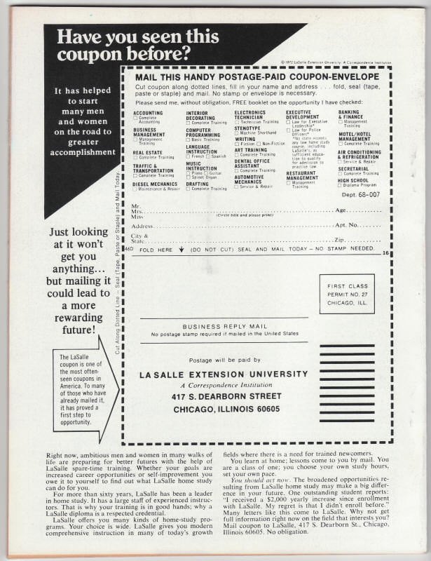 Unknown Worlds Of Science Fiction #4 back cover