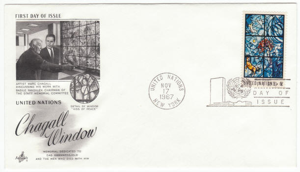UNNY #180 Chagall Window First Day Cover