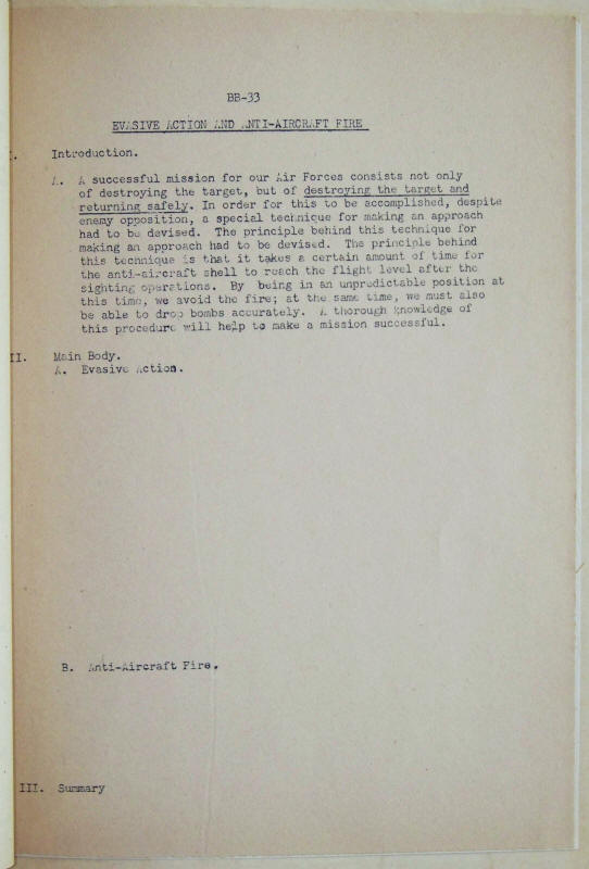 US Army Air Force Bombing Problem And Theory Class BB-33