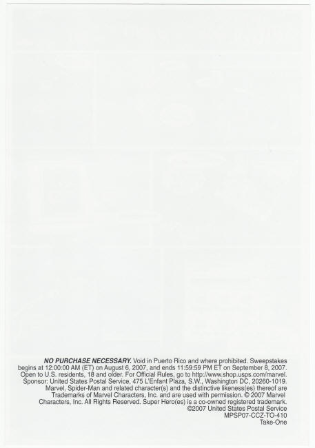 Amazing Spider-Man USPS Marvel Stamps Promo
