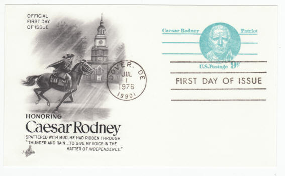 Scott #UX70 Caesar Rodney First Day Cover