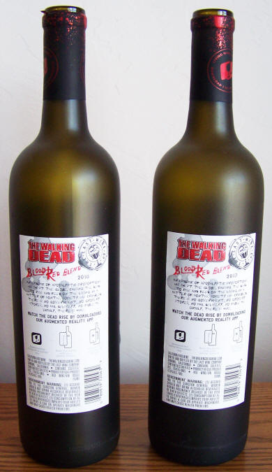 The Walking Dead Blood Red Blend Wine Bottles back