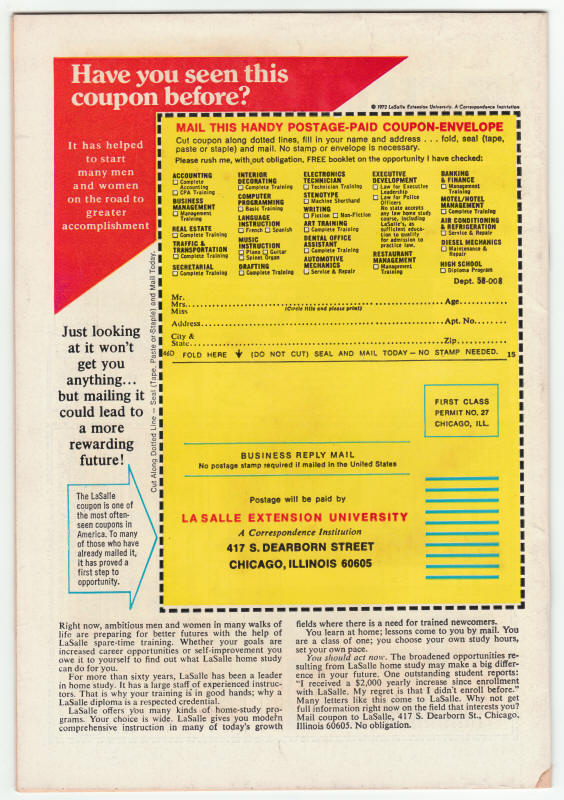 Werewolf By Night #24 back cover