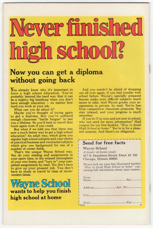 Werewolf By Night #28 back cover