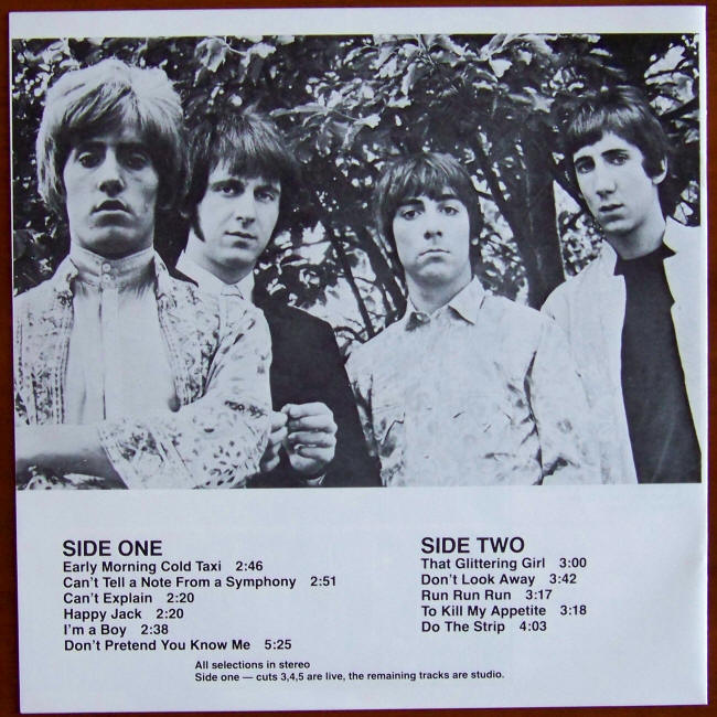 The Who Jai Baba For Petes Sake Album booklet back cover