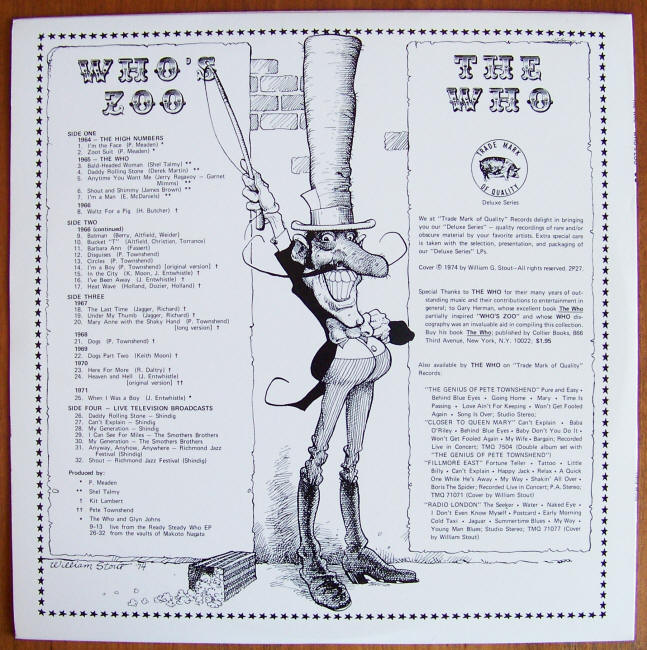 Who's Zoo Double Album back jacket
