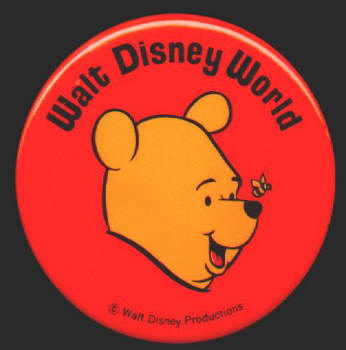 Winnie The Pooh Walt Disney World button