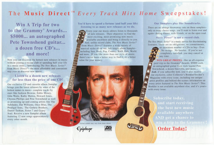 Win Pete Townshends Guitar Flyer inside