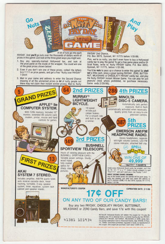 Wonder Woman #327 back cover