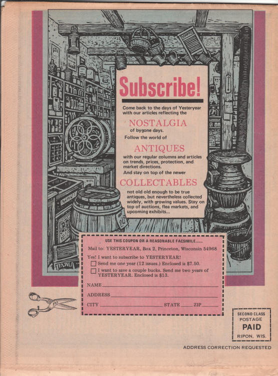 Yesteryear #59 Will Eisner Spirit back cover